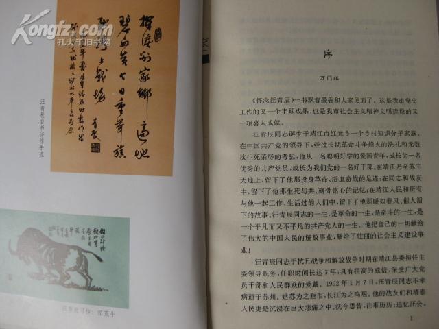 怀念汪青辰【封面题签:叶飞.万门祖序.珍贵文集,颇具阅读,收藏价值!