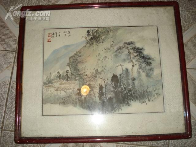 著名书画家李庆杰山水画一幅见描述