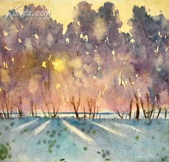 no03八十年代水彩画《写生风景》韵味十足 富有美感和