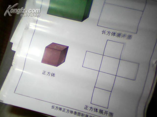小学数学教学挂图: 长方体.正方体表面积