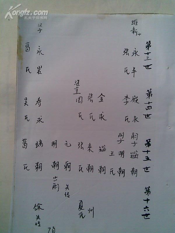 姜氏宗谱[渭水堂]建湖神台东房西门谱 (手写草谱) 16开 462页 2000年2
