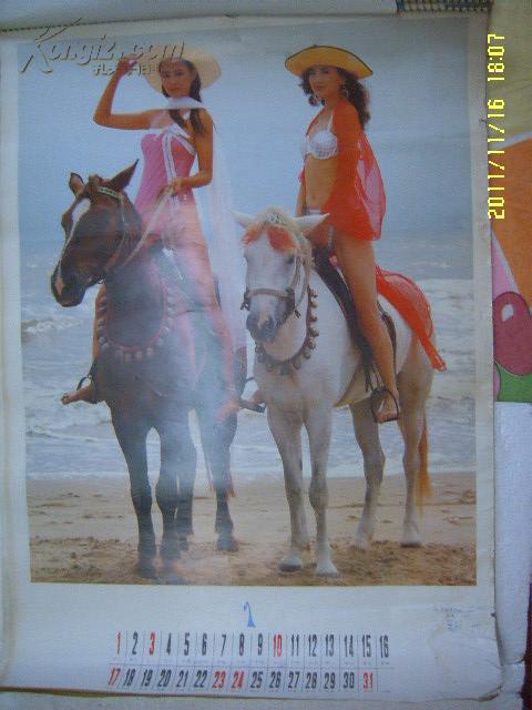 1993年挂历泳装美女(全13张 规格52*72厘米 封面缺一条)/lg上