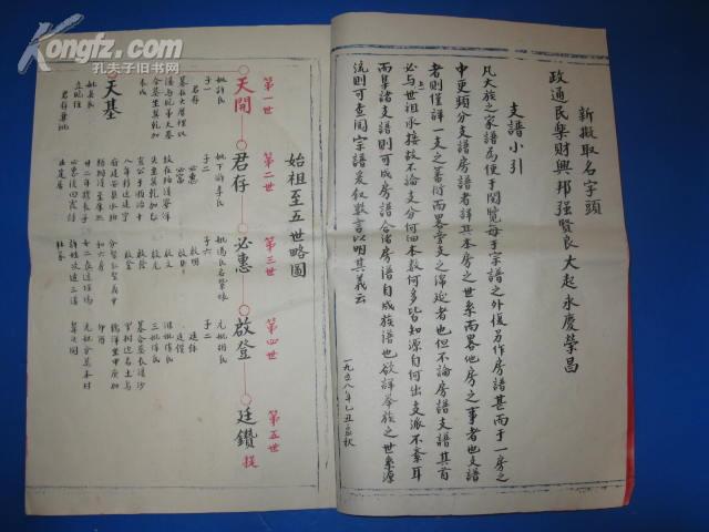 清河郡磺砂张氏六房支谱(手抄本张氏族谱世系源流)