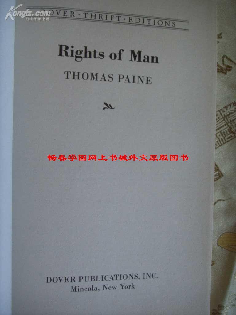 thomas paine,the wild honey suckle 托马斯潘恩: 《人权论 》 rights of man by thomas paine 英文原版