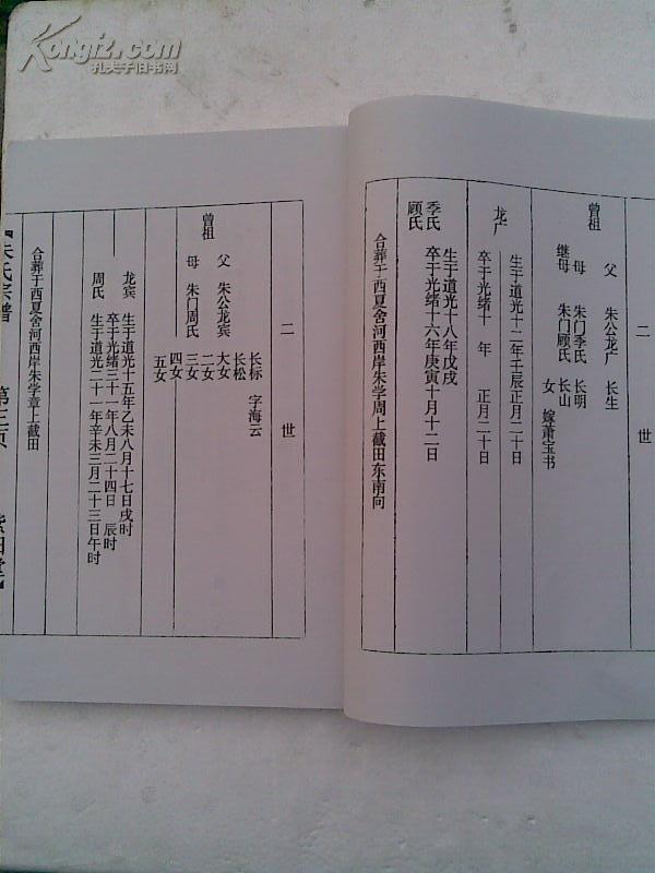 复印件朱氏宗谱紫阳堂盐城鹤楼公支16开上集204页2001年续修版本