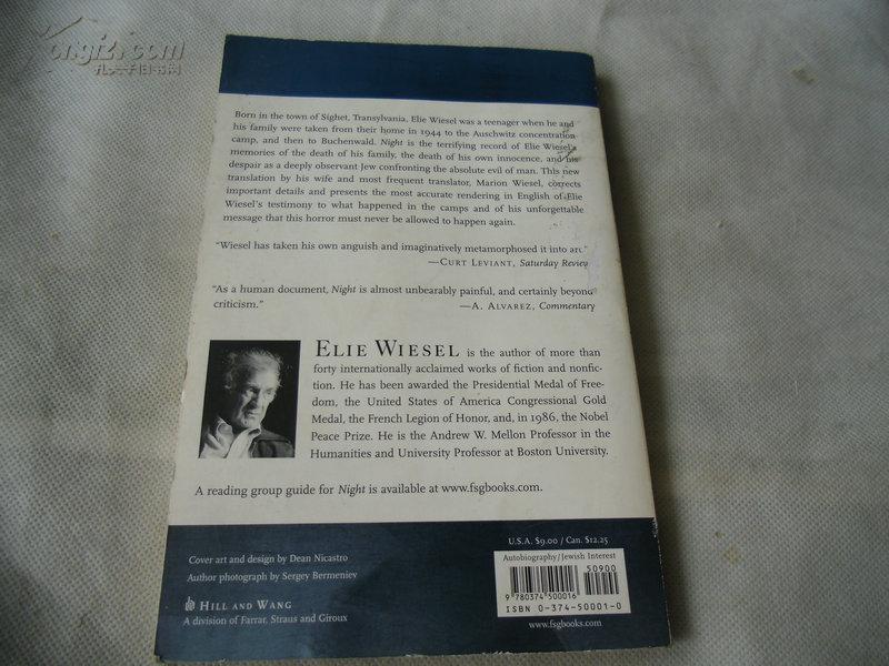 night【黑夜,伊利·威塞尔,英文原版】_elie wiesel_孔夫子旧书网