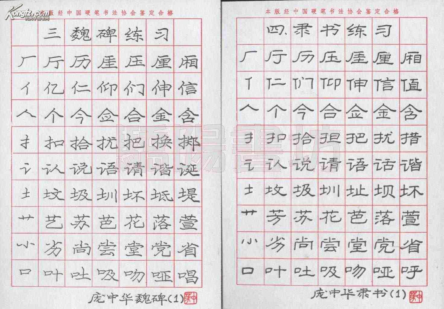 庞中华硬笔书法矫正诱导模具