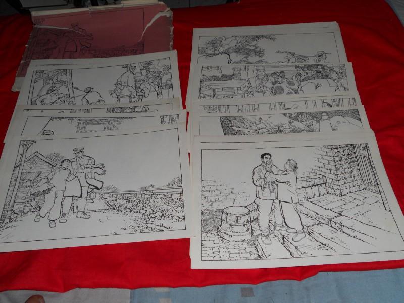 连环画作品选页3【40 张全】 红灯记   幅;暴风骤雨12幅;红岩4幅;山沟