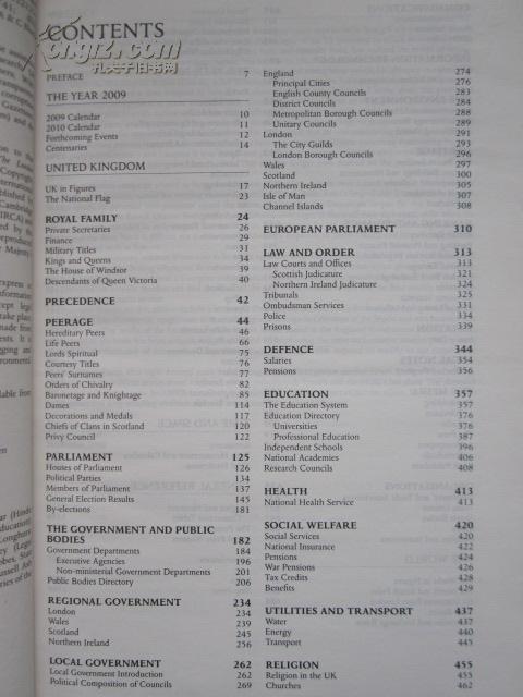 whitakersalmanack2009英语原版精装本惠特克年鉴2009年