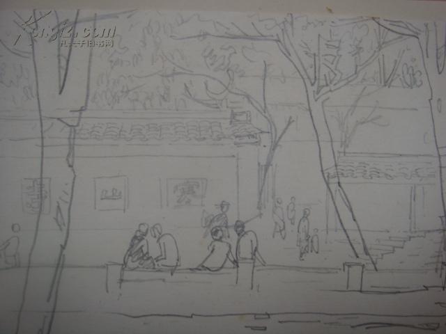 【南师大教授周玉峰苏州园林写生精品集萃】苏州寒山寺速写(铅笔)