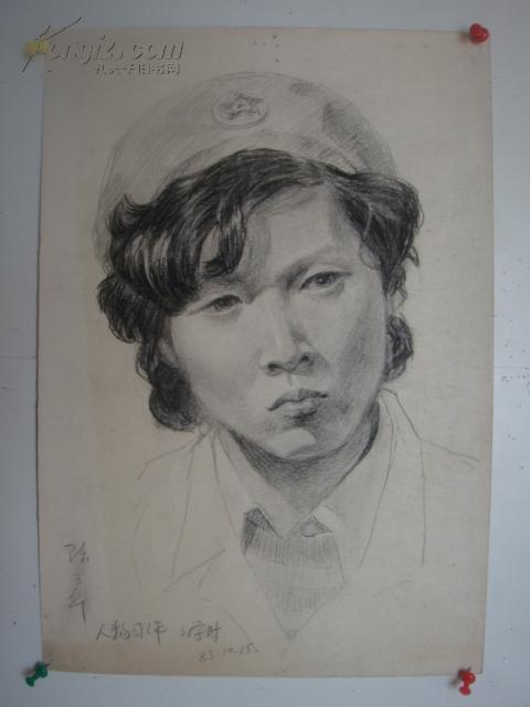 名家素描张大洪未署名素描速写陈玉华39271985年作