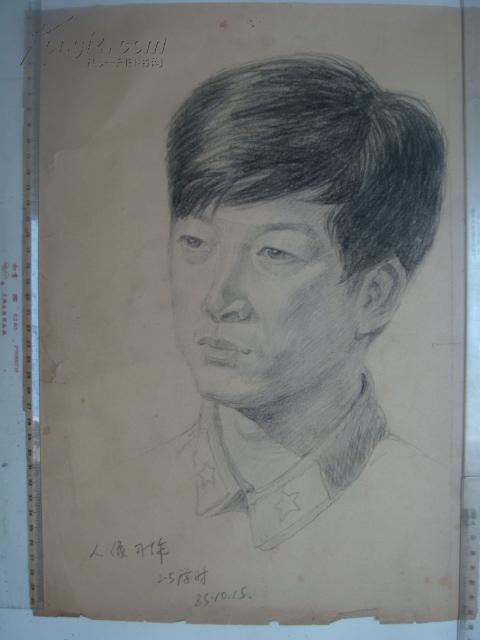【名家素描/张大洪未署名素描《速写/人像习作/39*29》1985年作】