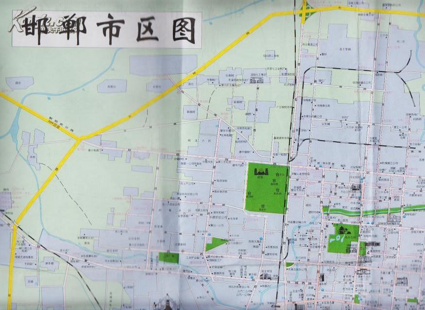 邯郸交通旅游图(邯郸市区图)(2004年1月2版6印)_西安地图出版社_孔