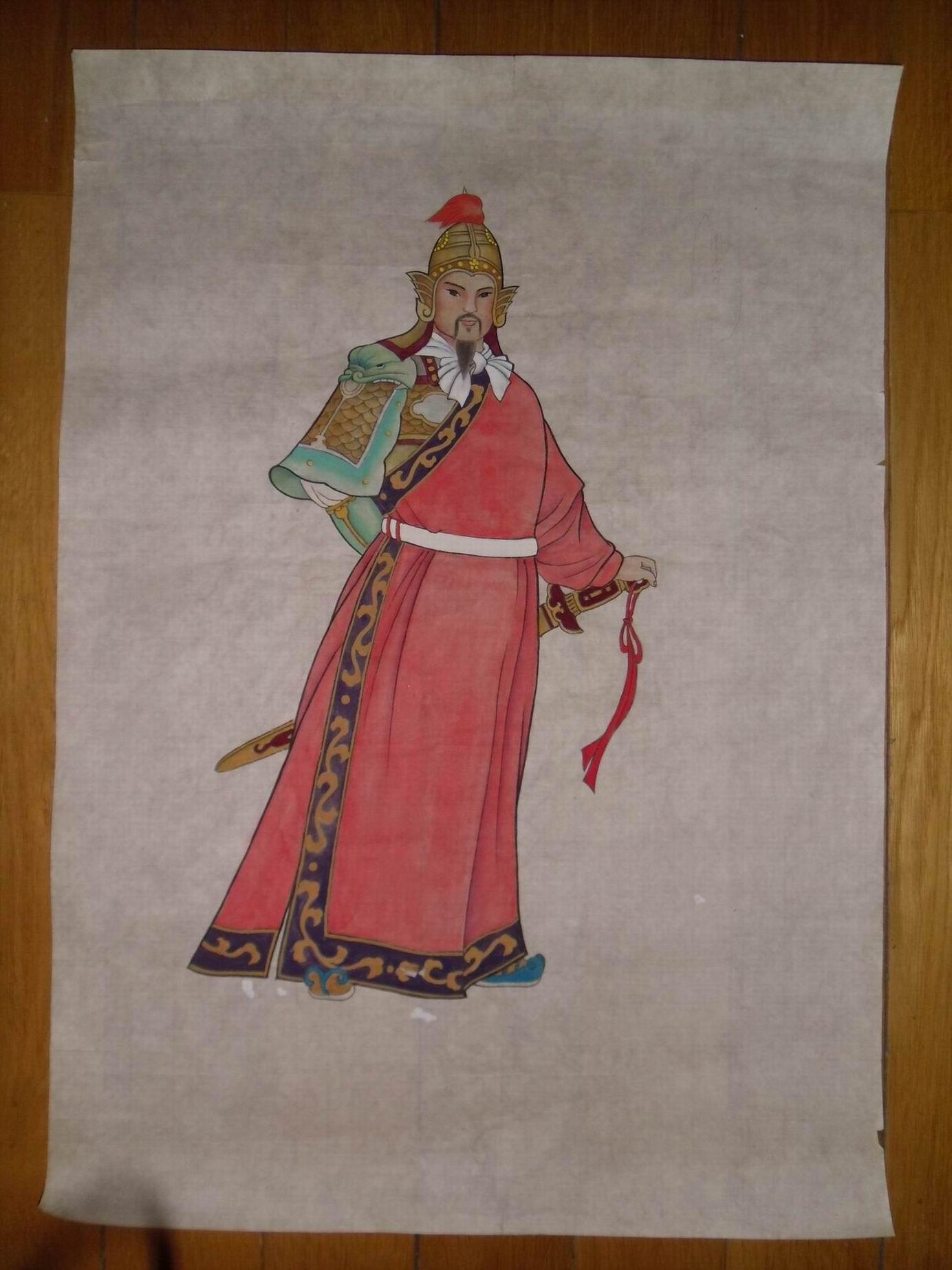 工笔人物画法教材插图原稿岳飞三幅