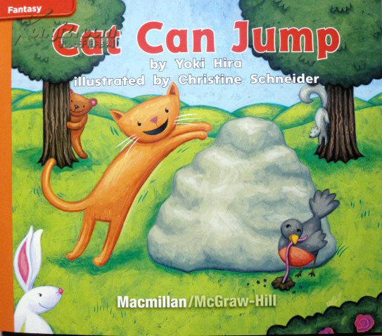 英文原版 少儿口袋装绘本故事书 cat can jump 爱跳的