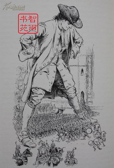 包邮〕1974年富兰克林真皮限量版《格列佛游记》英国著名插图画家