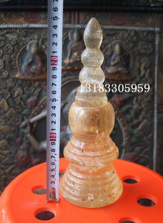 乡下收的清代传世水晶舍利子塔 收藏品