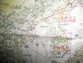 日本1950年《最新世界大地图》彩色一张全图片