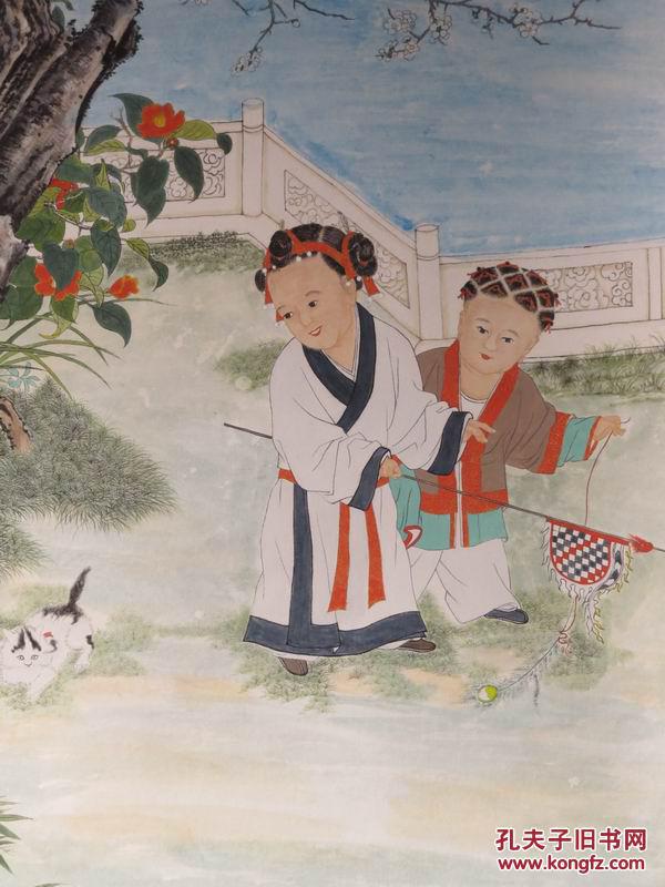 三尺整张《冬日婴戏图》绘图细腻 耐人寻味