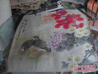 秦霞工笔画一张:安居乐业(47x50)cm【保真】