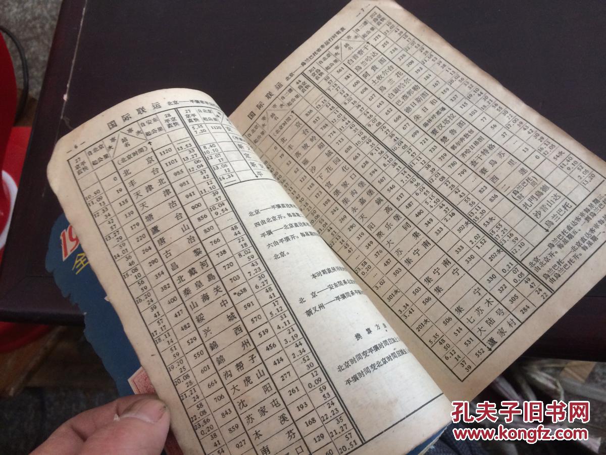 【图】1959年全国铁路客车列车时刻表壹本_价