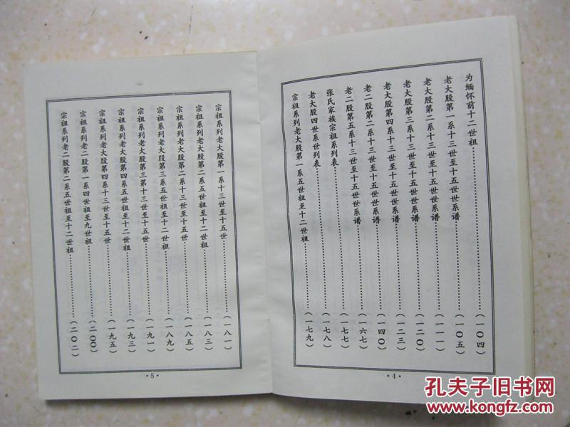 张氏家谱(山西省阳泉市盂县小沟村一带.晋阳小沟村招贤四都八甲.