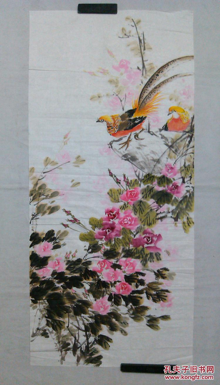 无款国画锦上添花花鸟画锦鸡