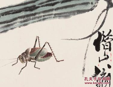 近现代 齐白石 工笔草虫 021 丝瓜蝈蝈