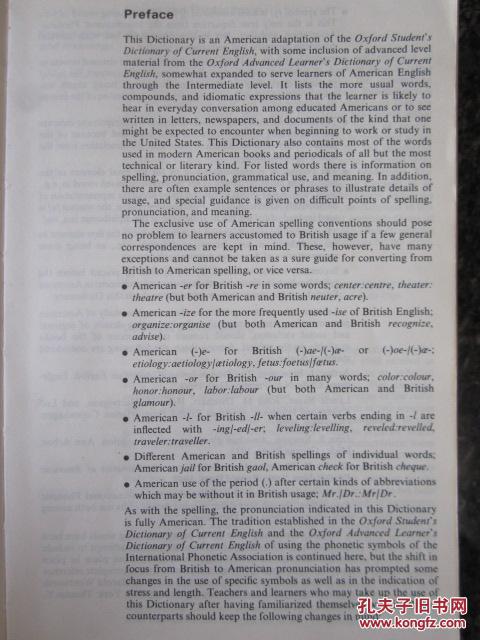 图】Oxford Student's Dictionary of American E