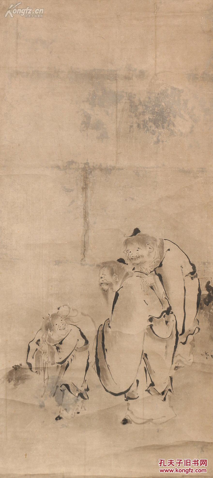 泼墨减笔法颇具梁楷之画风,与梁楷《泼墨仙人图 有异曲同工之妙!
