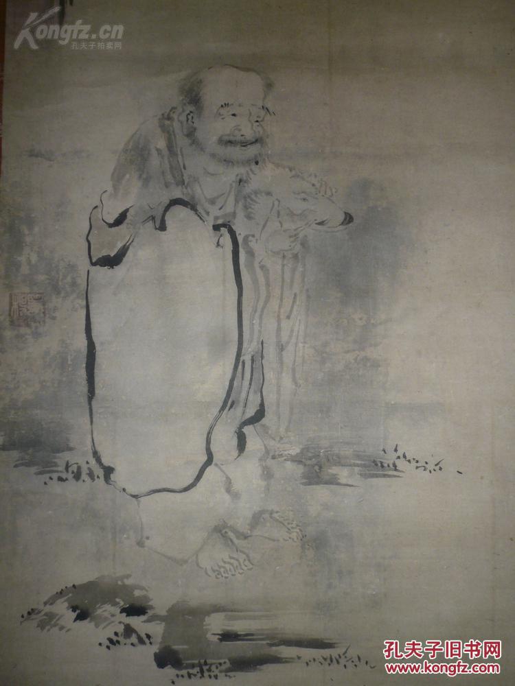 泼墨减笔法颇具梁楷之画风,与梁楷的《泼墨仙人图 有异曲同工之妙!