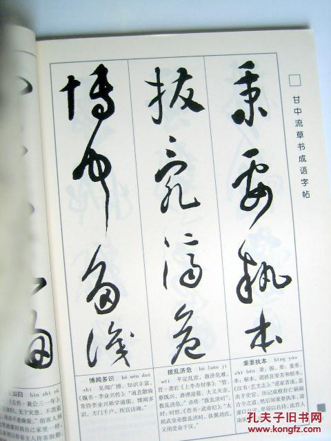 甘中流草书成语字帖