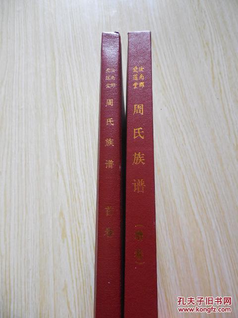 周氏族谱 汝南郡 爱莲堂 (首卷,增卷)两本合售 广西灌阳