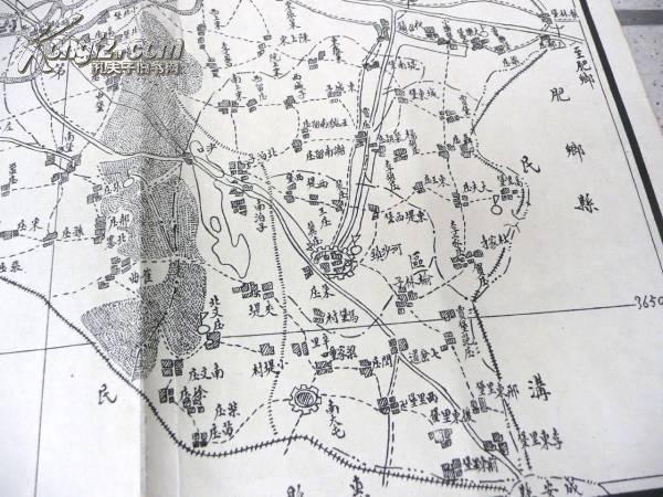 侵华史料 邯郸县全图 1942年 孤品 民国老地图