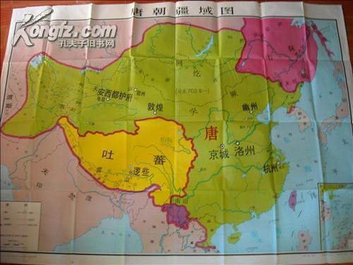 唐朝疆域图(九年制义务教育中国历史第二册地图教学 挂图)