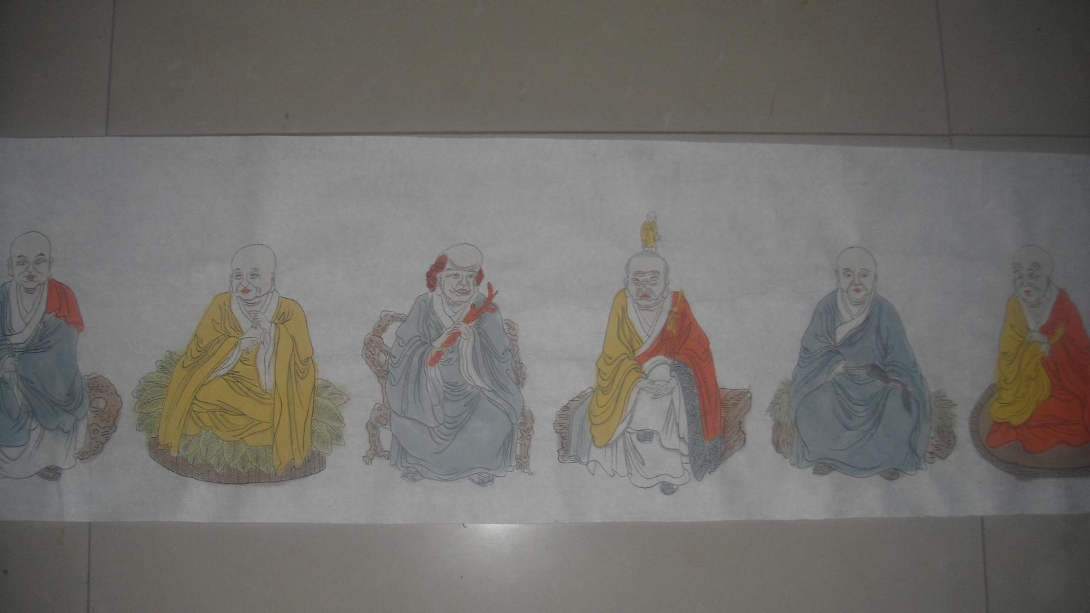五百罗汉像百米长卷 保真 包手绘