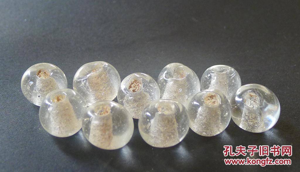 10粒透明白色琉璃珠