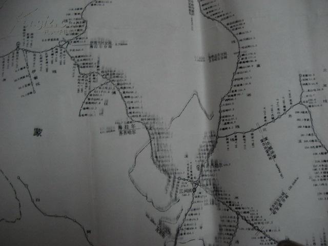 哈尔滨铁路局管辖线路图(54*60厘米)