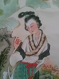 中国当代著名书画家:王凤年--仕女图《秋水伊人》一幅
