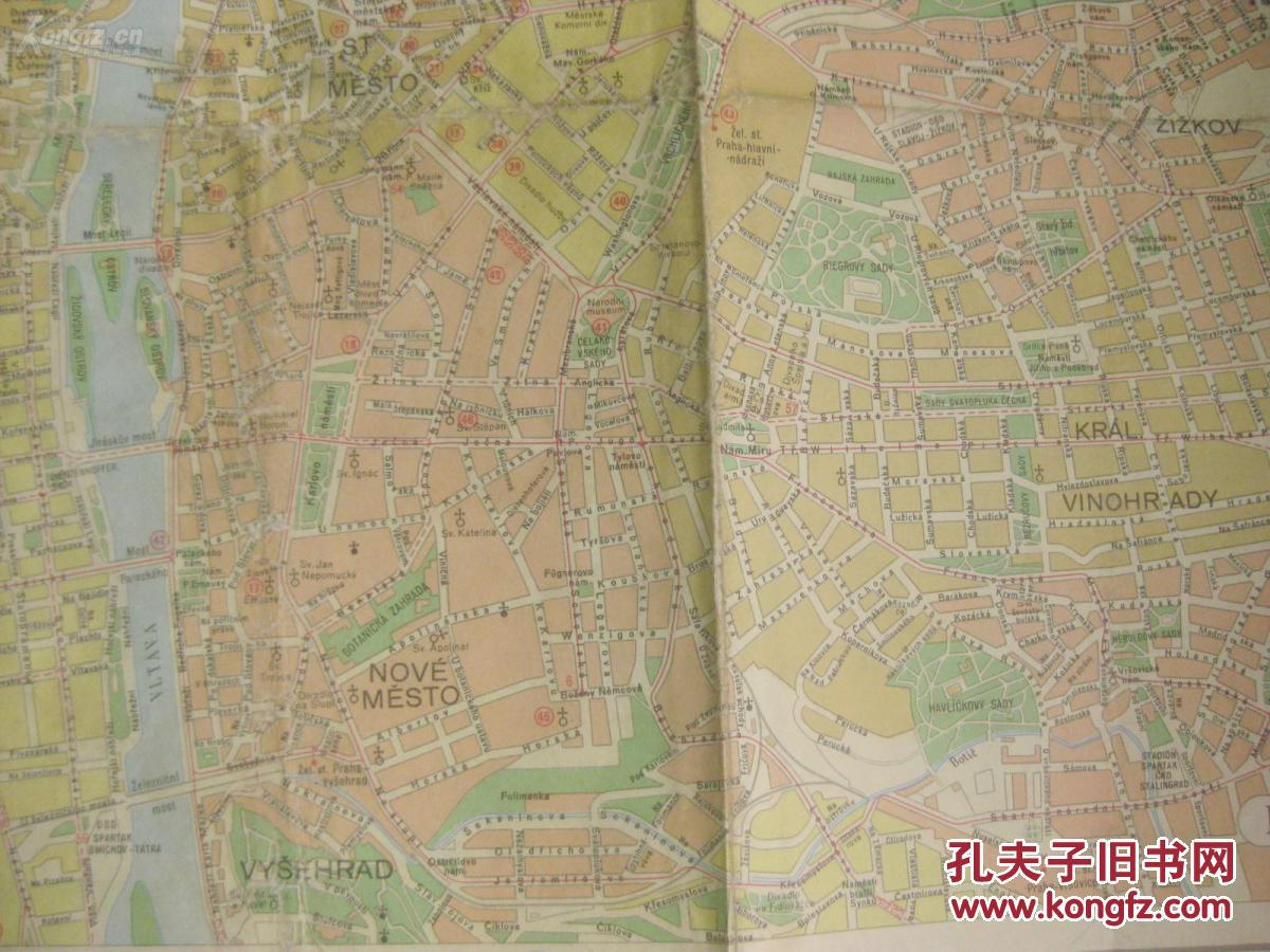 1951年彩色印刷 外文地图1幅 35/60厘米