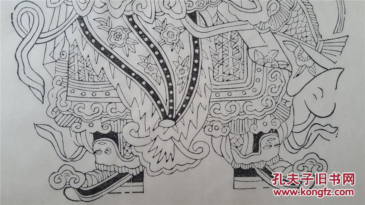文物级清代版杨家埠木版年画社早年印版画*执锏将军线稿*仅此一张