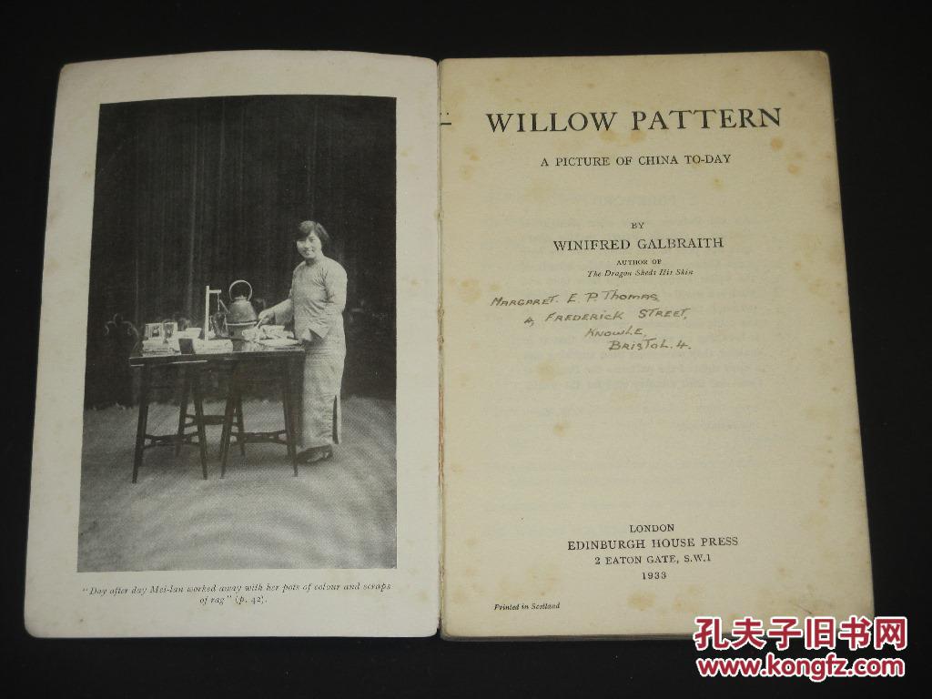 【包邮】中国照片 willow pattern: a picture of china today 1933年