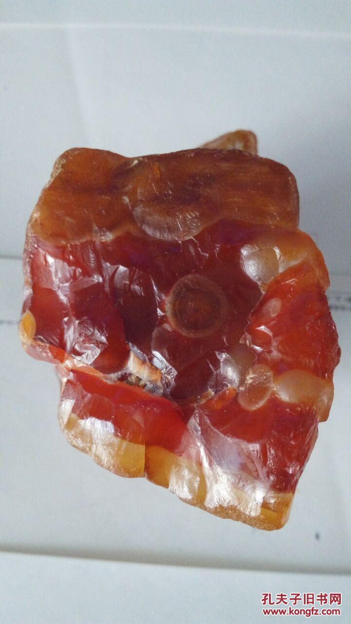 红玛瑙原石【佳品 雕料无大裂】水气足色泽艳重量915货号222