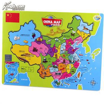 儿童木质拼图-中国地图图片