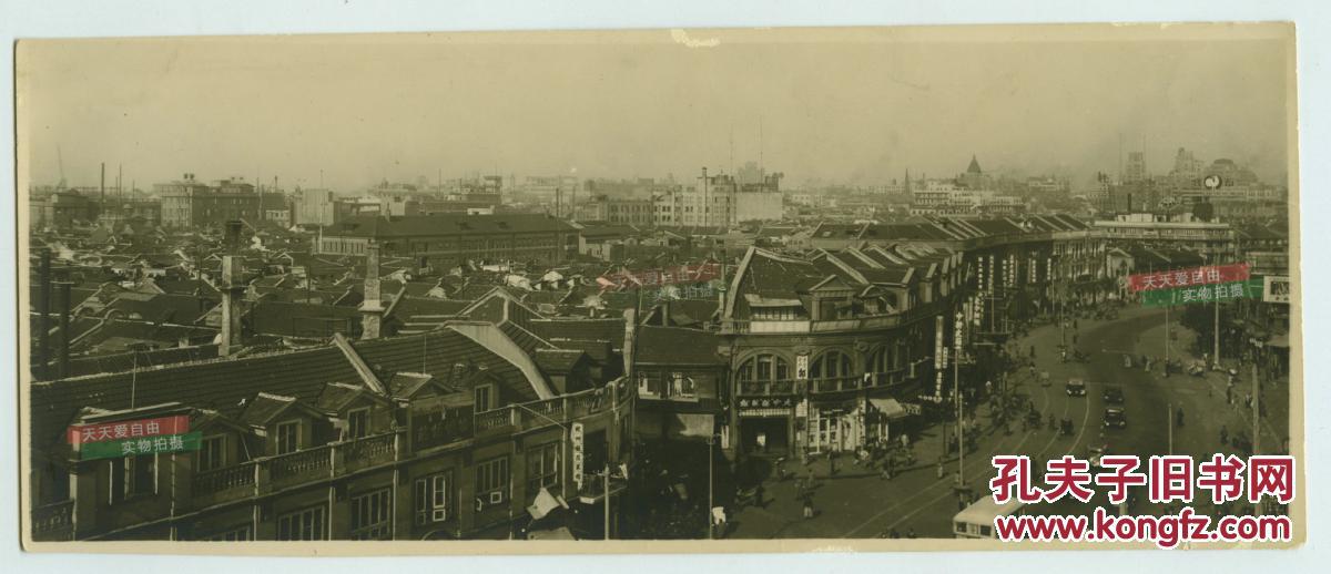 【图】民国上海云南路一带全景长幅老照片---杭
