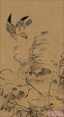 明-吕纪-残荷鹰鹭图33x60.