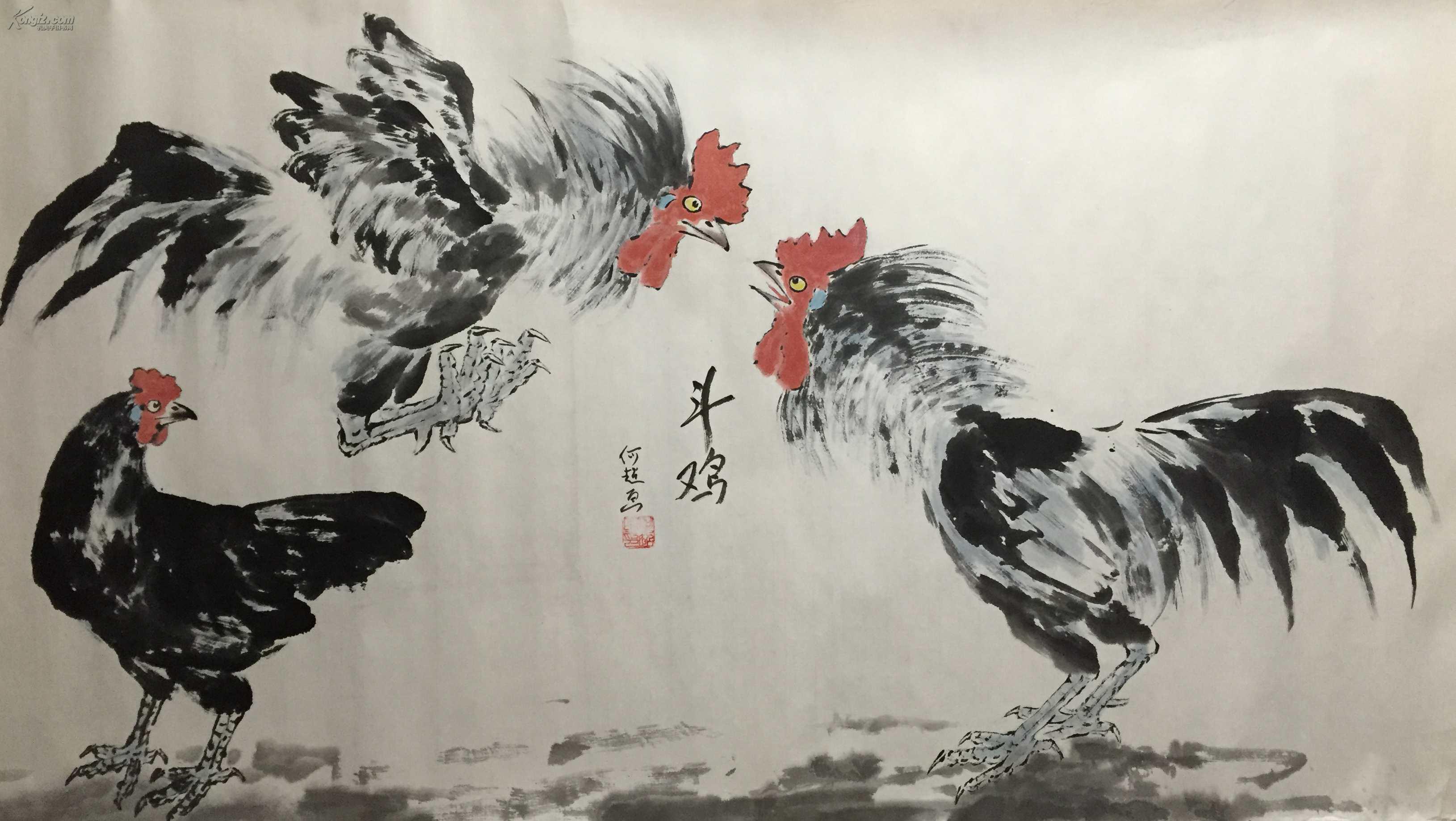 何超 斗鸡 138*70