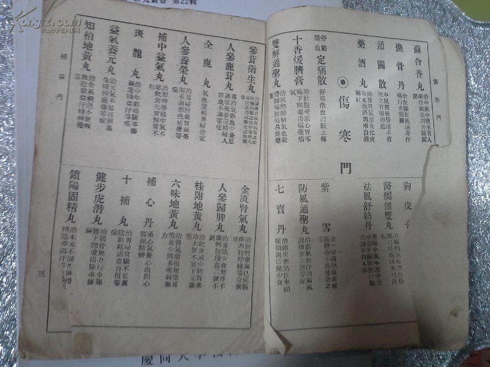 北京同仁堂乐家老药铺丸散膏丹简明药目 详见图