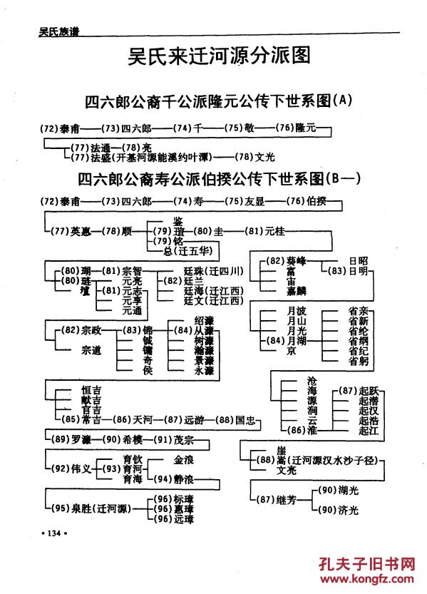 家谱-吴氏族谱广东河源 仁福公 又名元福支 16开 830页 1996年版