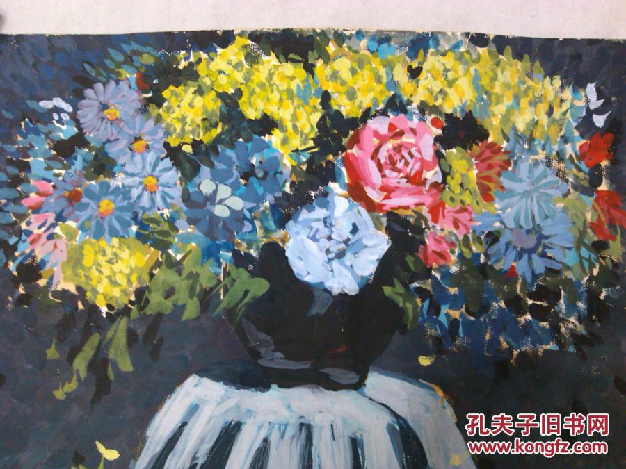 老旧西画一幅不知是水彩画还是什么画